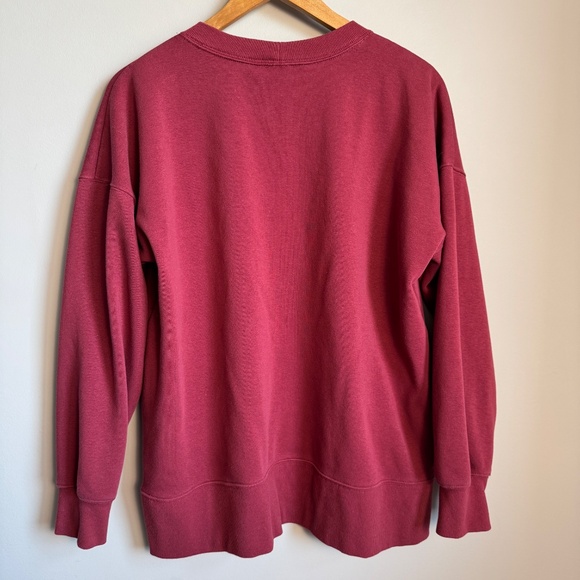 Kirkland Signature Womens Cozy Long Sleeve Sweatshirt Burgundy Sz Large Pockets - Picture 3 of 13